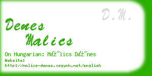 denes malics business card